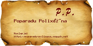 Poparadu Polixéna névjegykártya